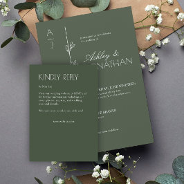 Modern Organic Blommigt Divider Bröllop OSA Kort