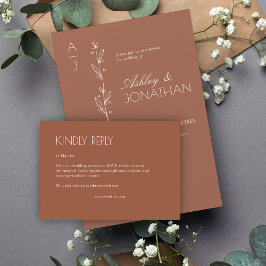 Modern Organic Blommigt Divider Bröllop OSA Kort