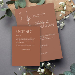 Modern Organic Blommigt Divider Bröllop OSA Kort