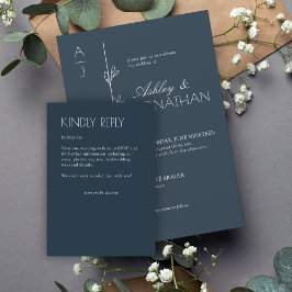 Modern Organic Blommigt Divider Bröllop OSA Kort