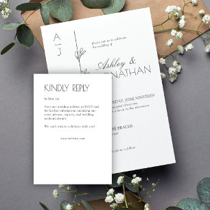 Modern Organic Blommigt Divider Bröllop OSA Kort