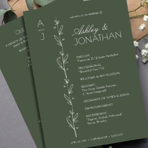 Modern Organic Blommigt Divider Bröllop Program