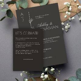 Modern Organic Blommigt Divider Bröllop Tilläggskort