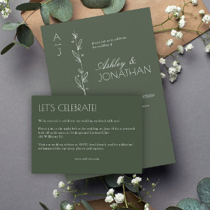 Modern Organic Blommigt Divider Bröllop Tilläggskort