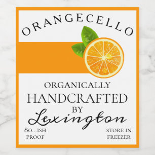 Modern Organic Orangecello Tall Flaska-etikett Vinflaska Etikett