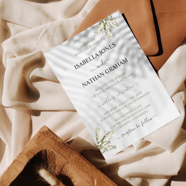 Modern Organisk Blommig Bröllopsinbjudan Inbjudningar (Skapare uppladdad)