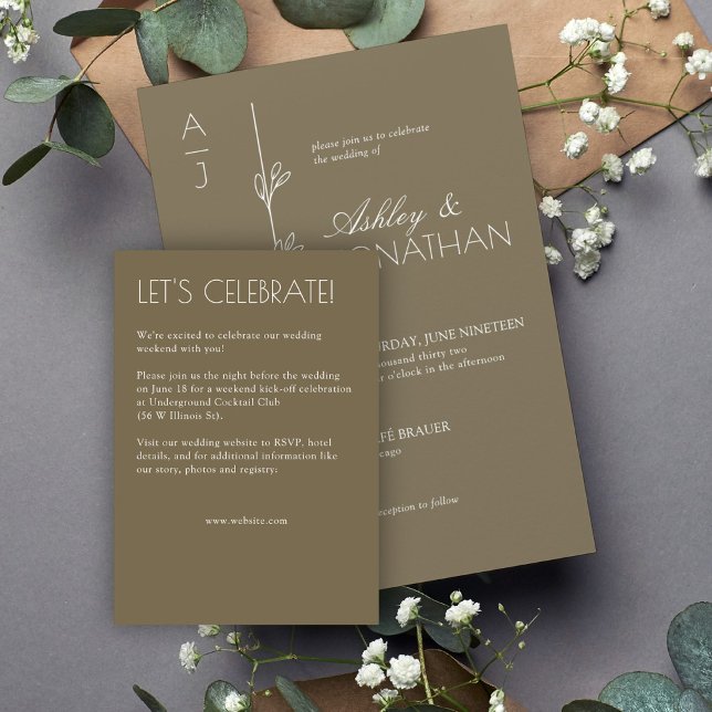 Modern Organisk Blomsterdelare Bröllop Tilläggskort (Skapare uppladdad)