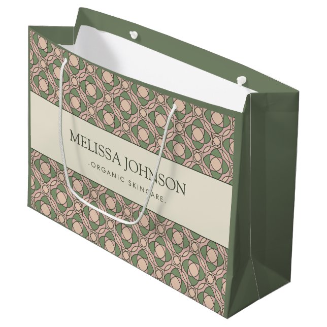 Modern organisk botanisk märkespapperspresentbag (Framsidan Vinklad)