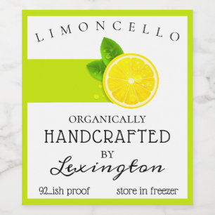 Modern organisk hemlagad Limoncello flaskaetikett Vinflaska Etikett