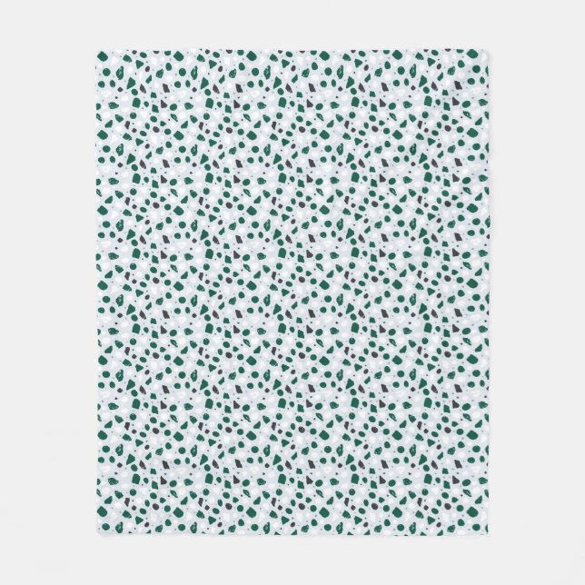 Modern Organisk Terrazzo | Abstrakt Stensmosaik Fleecefilt (Framsidan)