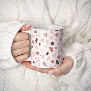 Modern Organisk Terrazzo Abstrakt Stensmosaik Kaffemugg