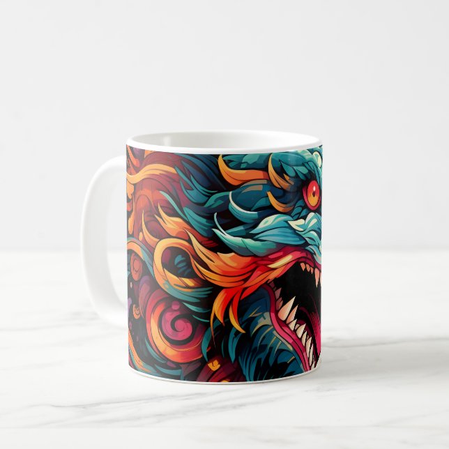 Modern Oriental Dragon Majesty Kaffemugg (Framsida vänster)