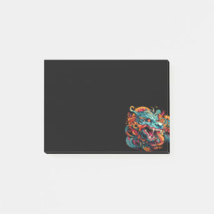 Modern Oriental Dragon Majesty Post-it Block