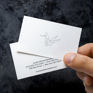 Modern Origami Crane Logotyp Visitkort