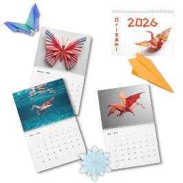 Modern Origami-konst 2026 Anpassad Foto Kalender