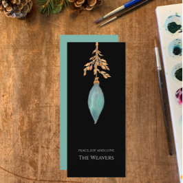 Modern Original Watercolor Turcos jul Julkort