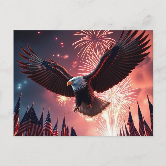 Modern Örn och Eldshow AMERIKA 4 juli  Vykort (Framsida)