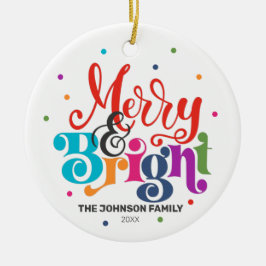 Modern Ornam och foto till familjen Merry & Bright Julgransprydnad Keramik