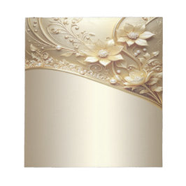 Modern Ornamenterad Guld Blommig Anteckningsbok Anteckningsblock