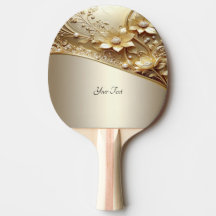 Modern Ornamenterad Guld Blommig Ping Pong Paddle