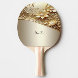 Modern Ornamenterad Guld Blommig Ping Pong Paddle Pingisracket