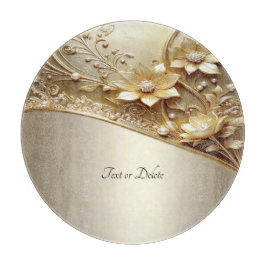 Modern Ornamenterad Guld Blommig Skärbräda