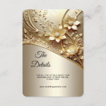 Modern Ornate Guld Blommig med Pärlor detalj