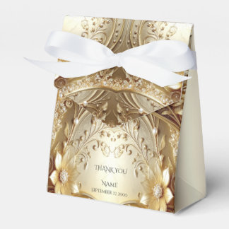 Modern Ornate Guld Blommig med Pärlor Favoritlåda Presentaskar