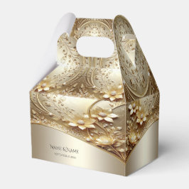 Modern Ornate Guld Blommig med Pärlor Favoritlåda Presentaskar