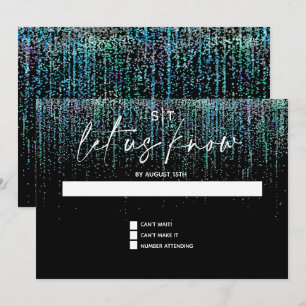 Modern OSA Edgy inbjudan till Teal Glitter