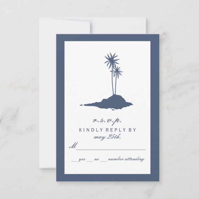 Modern OSA för Beach-bröllop - Mörk blått (Framsida)