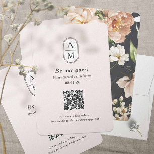 Modern osa för  initialer med QR-kod Tilläggskort