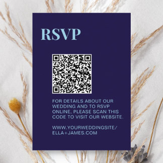 Modern OSA för lägsta minimalistiska marinblå QR-k Tilläggskort