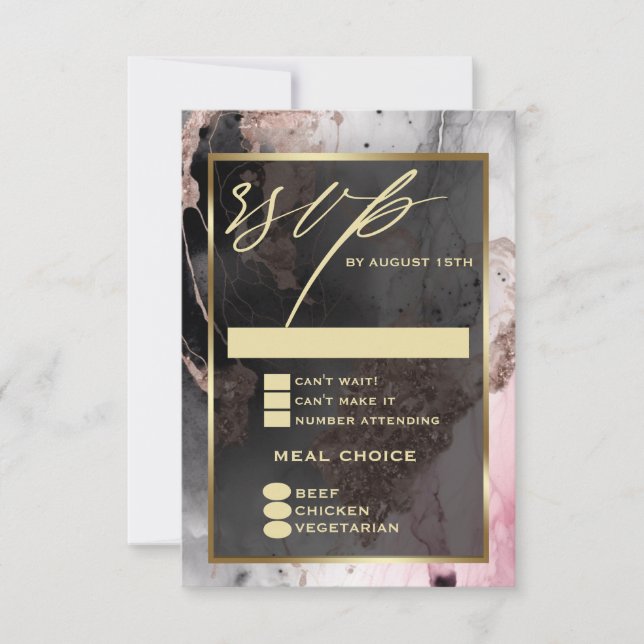 Modern OSA Paint Abstrakt Ro Charcol Guld (Framsida)