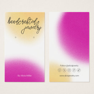 Modern Oskärpa Rosa Gult Earring Visning Card Visitkort