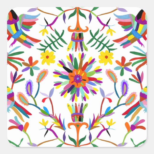Modern Otomi Design II Fyrkantigt Klistermärke (Framsida)