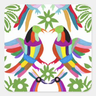 Modern Otomi Design III Fyrkantigt Klistermärke