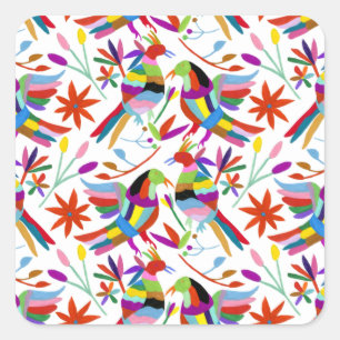 Modern Otomi Design III Fyrkantigt Klistermärke
