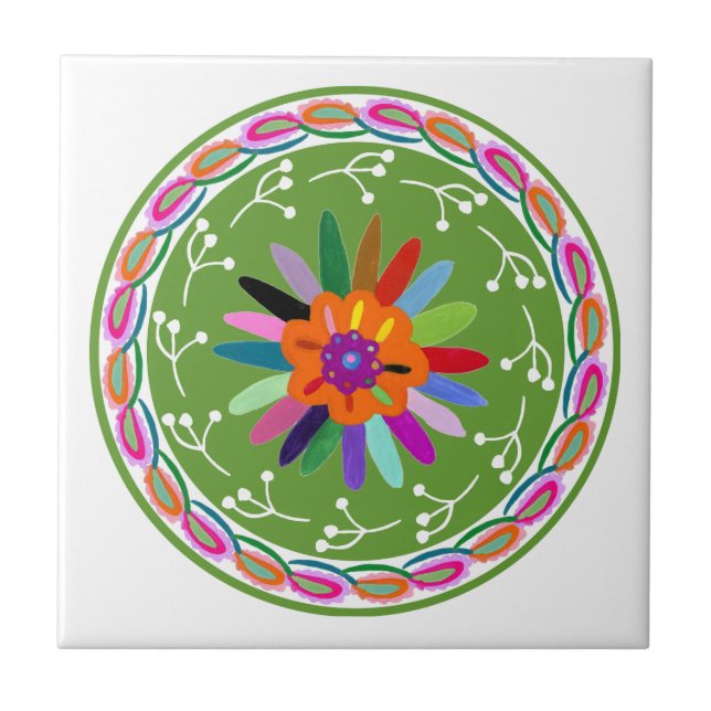 Modern Otomi Design Kakelplatta (Framsidan)