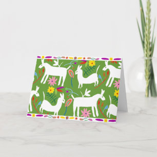 Modern Otomi-design Llama Donkey Design Kort
