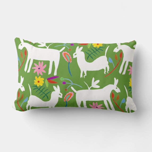 Modern Otomi Design | Llama Donkey Design Lumbarkudde (Framsida)