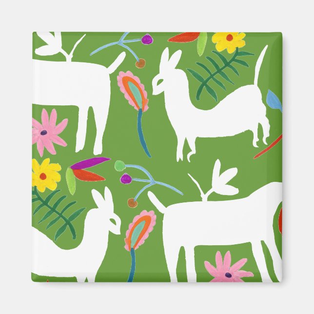 Modern Otomi Design | Llama Donkey Design Magnet (Framsidan)