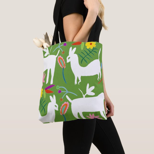Modern Otomi Design | Llama Donkey Design Tygkasse (Närbild)
