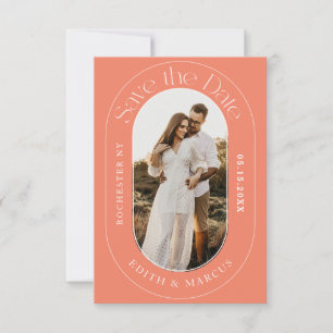 Modern Oval Photo Save Date Spara Datumet