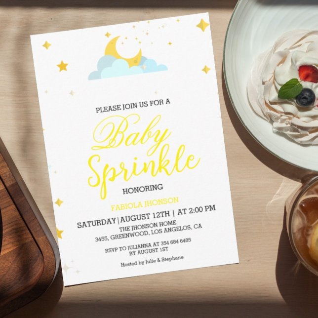 Modern över brunchduschinbjudan till måne baby inbjudningar (Skapare uppladdad)