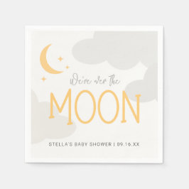 Modern över Måne babyduschen Pappersservett