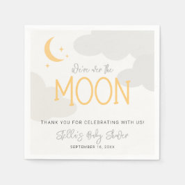 Modern över Måne babyduschen Pappersservett