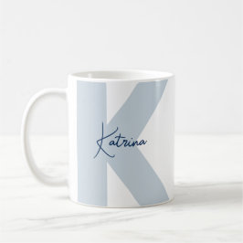 Modern Överdimensionerad Monogram Initial Handskri Kaffemugg