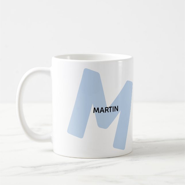Modern Överdimensionerad Monogram Initial & Namn K Kaffemugg (Vänster)