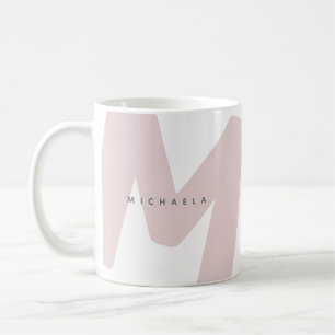 Modern Överdimensionerad Monogram Initial & Namn Kaffemugg